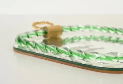Pamono Italian Serving Tray in Mirror-Etched Murano Glass, 1940s><noscript><img width=