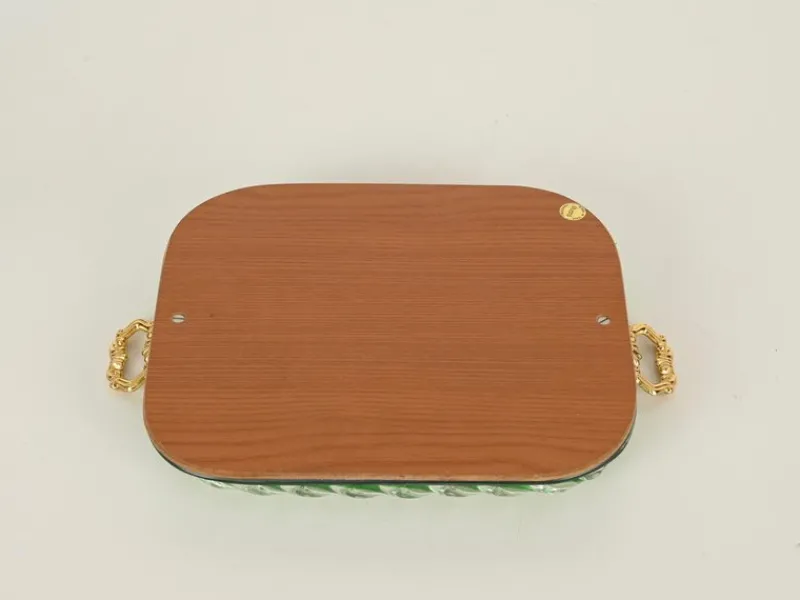 Pamono Italian Serving Tray in Mirror-Etched Murano Glass, 1940s> Trays