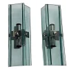 New Pamono Italian Space Age Wall Sconces in Chrome Metal and Tempered Crystal, 1970s, Set of 2