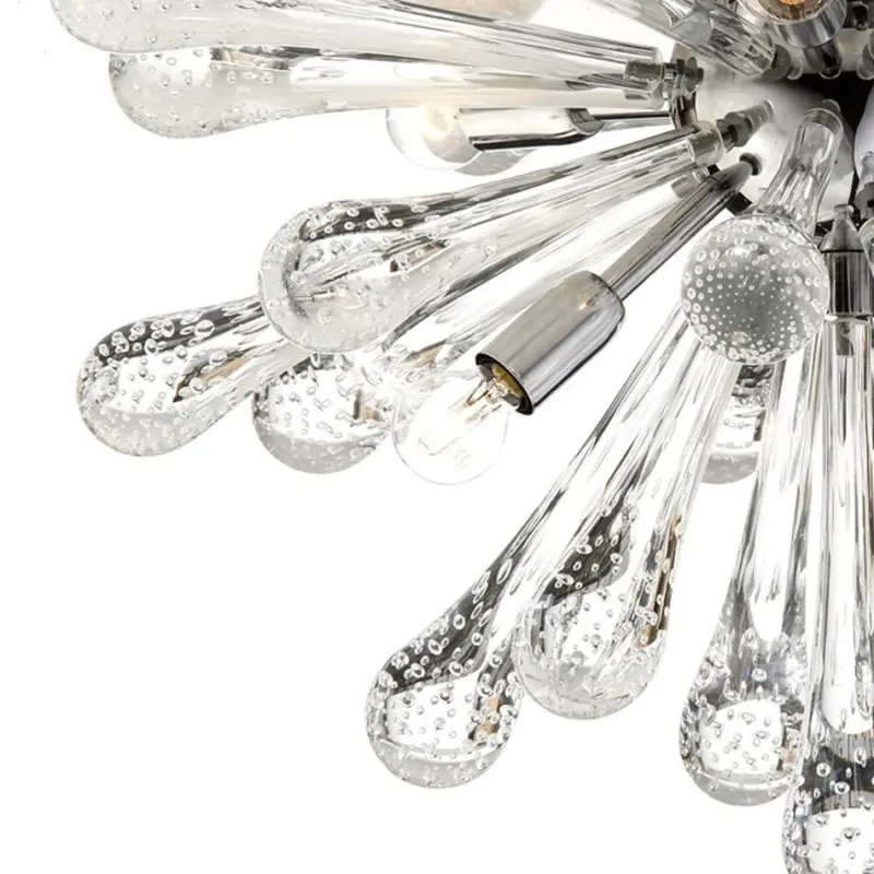 Pamono Italian Sputnik Flush Mount with Drops in Murano Glass by Simoeng