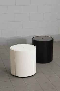 Clearance Pamono Italian Storage Bedside Tables in Black and White, 1980, Set of 2