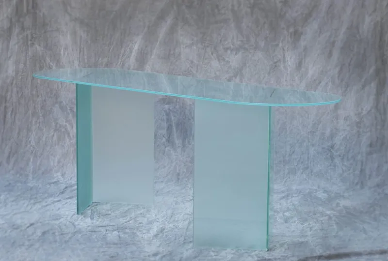 Pamono Italian Table in Crystal from Fontana Arte> Console Tables