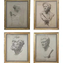 Pamono Italian 19th Century Sketches by F Mazzoli, Set of 4> Classical