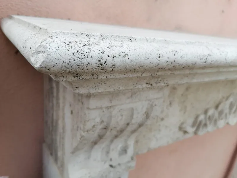 Discount Pamono Italian Travertine Marble Fireplace, Early 20th Century