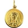 Pamono Italian Unoaerre 18k Yellow Gold Virgin Mary Medal Pendant, 1960s> Necklaces