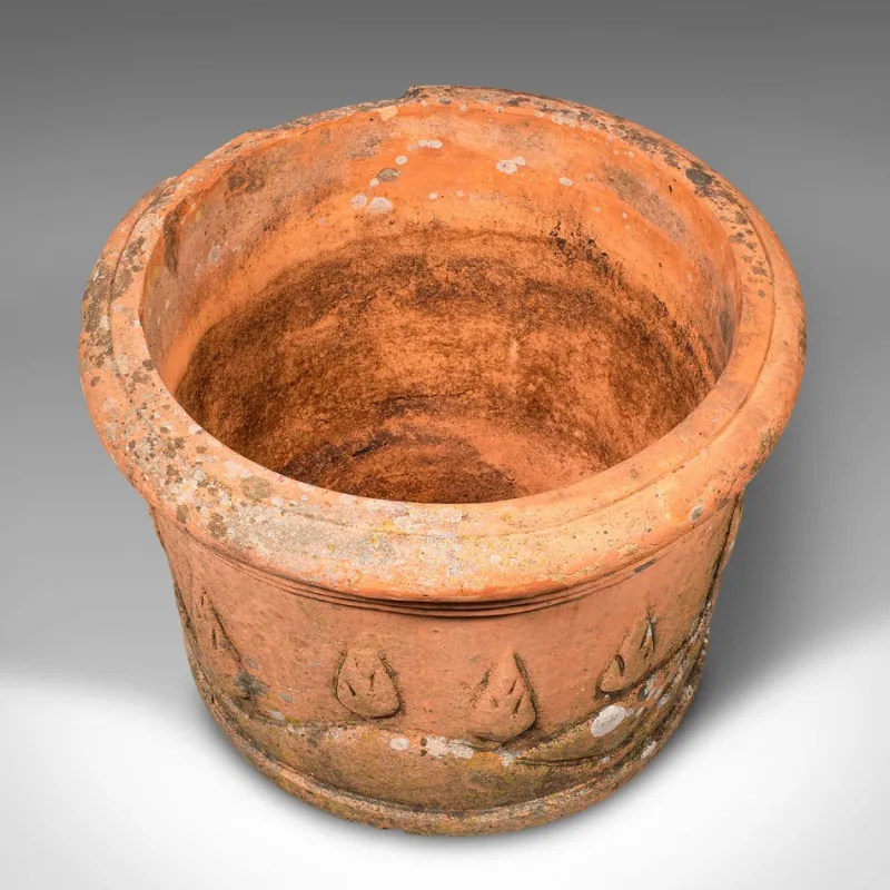 Pamono Italian Victorian Decorative Terracotta Jardinieres, 1890s, Set of 2> Planters And Jardiniere