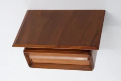 Online Pamono Italian Wall-Mounted Wooden Single-Drawer Nightstands, 1950s, Set of 2