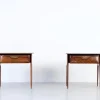 Pamono Italian Walnut and Carrara Marble Nightstands, 1960s, Set of 2