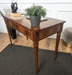 Outlet Pamono Italian Walnut Marquetry Desk, 1980s