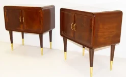 Best Pamono Italian Walnut Nightstands, 1950s, Set of 2