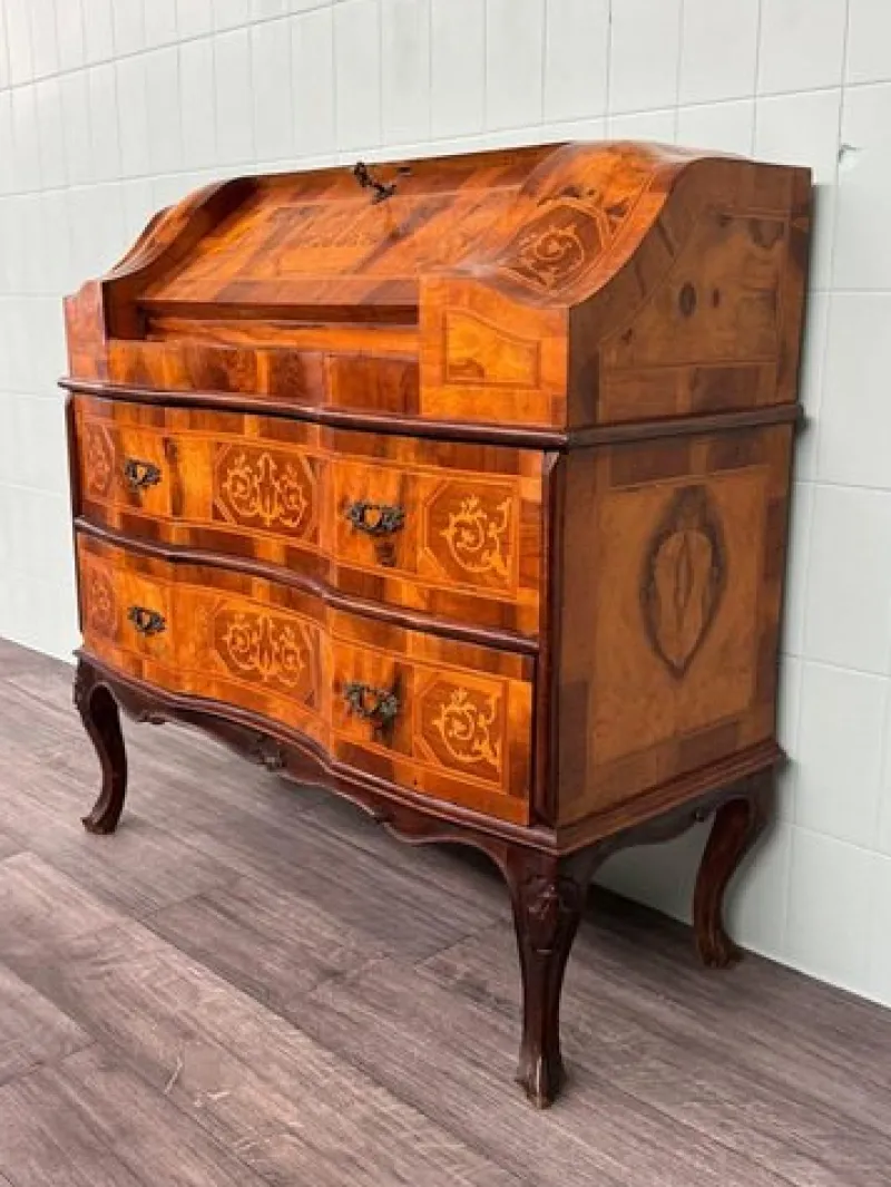 Pamono Italian Walnut Veneered Flap Desk, 1930s> Secretaires