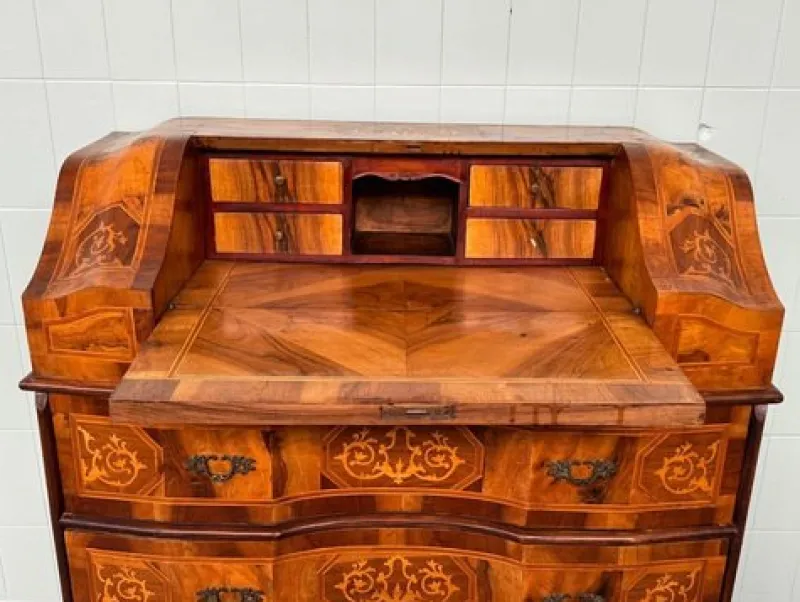 Pamono Italian Walnut Veneered Flap Desk, 1930s> Secretaires