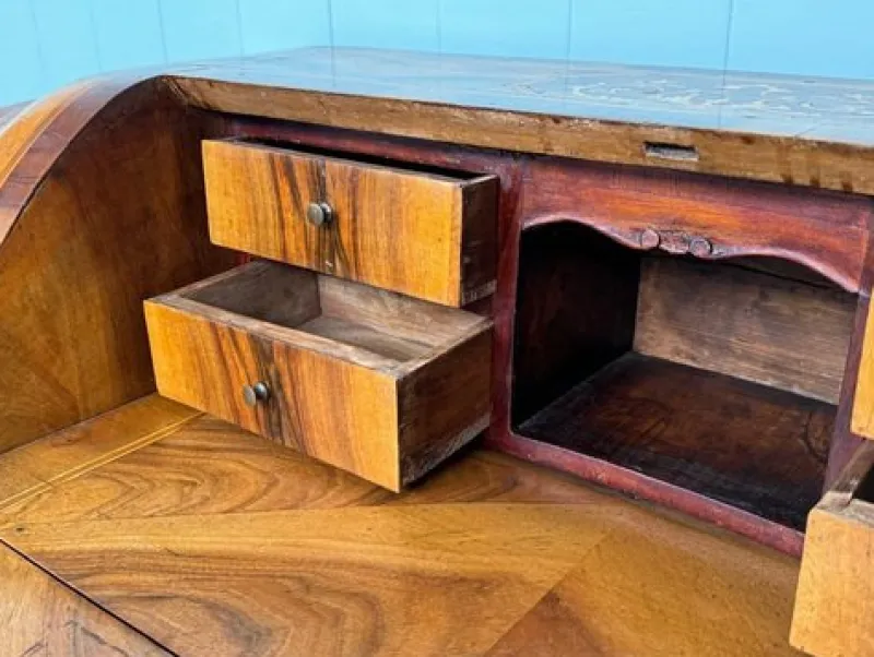 Pamono Italian Walnut Veneered Flap Desk, 1930s> Secretaires