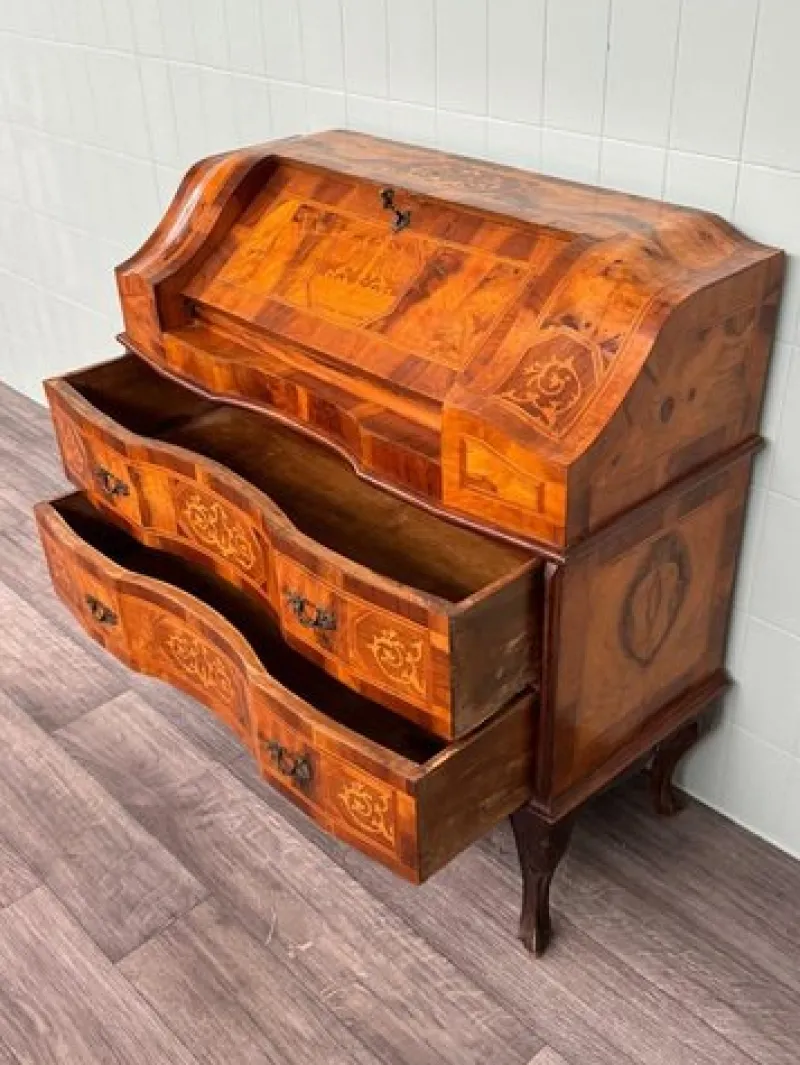 Pamono Italian Walnut Veneered Flap Desk, 1930s> Secretaires