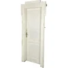 Pamono Italian White Painted Wood Door with Frame and Brass Handles, 1890s