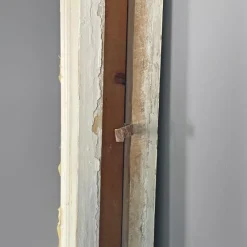 Pamono Italian White Painted Wood Door with Frame and Brass Handles, 1890s