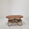 Pamono Italian Wicker and Rattan Coffee Table, 1970s