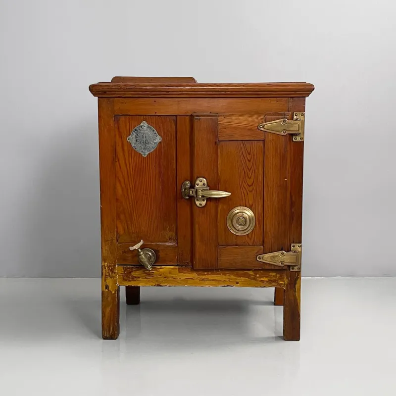 Pamono Italian Wood and Brass Ice Box, 1930s> Cabinets & Wardrobes