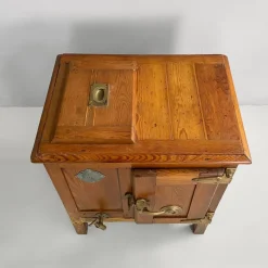 Pamono Italian Wood and Brass Ice Box, 1930s><noscript><img width=