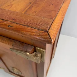 Pamono Italian Wood and Brass Ice Box, 1930s><noscript><img width=