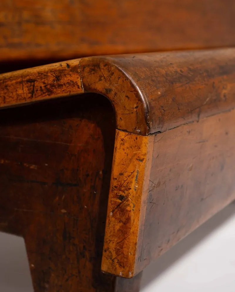 New Pamono Italian Wood Bench, 1940s