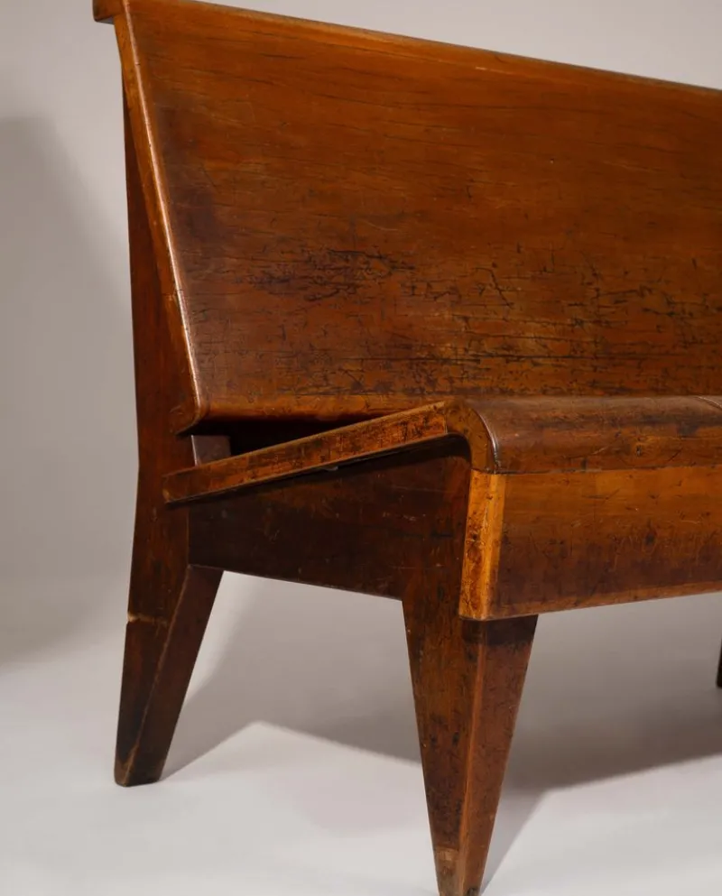 New Pamono Italian Wood Bench, 1940s