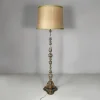 Pamono Italian Wood Floor Lamp with Gold Leaf and Light Blue Lacquer, 1940s> Floor Lamps