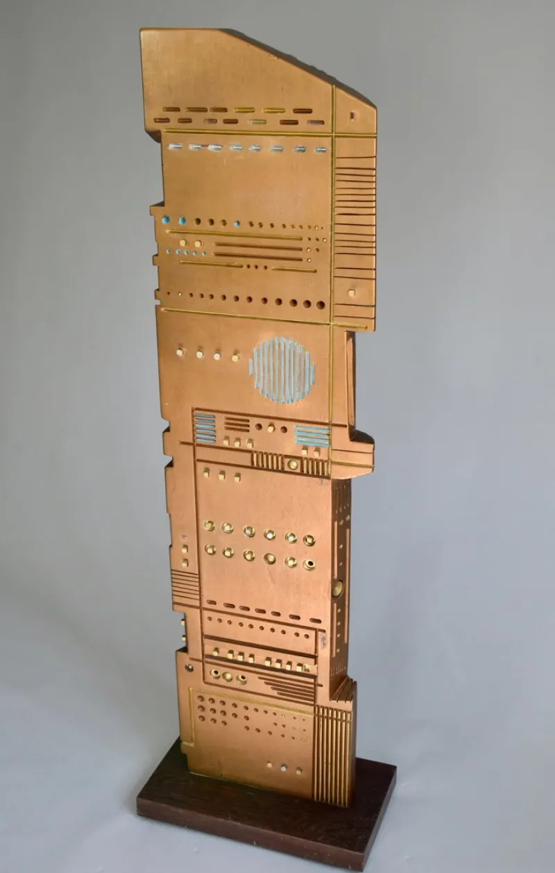 Pamono Italian Wooden Sculpture by Gianni Pinna, 1981> Mid-Century