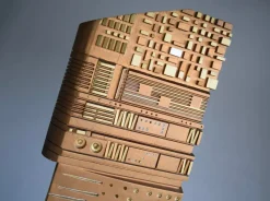 Pamono Italian Wooden Sculpture by Gianni Pinna, 1981><noscript><img width=