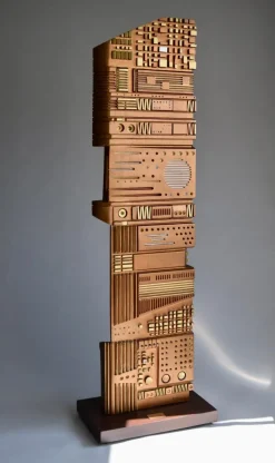 Pamono Italian Wooden Sculpture by Gianni Pinna, 1981><noscript><img width=