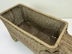 Pamono Italian Woven Rattan Elephant Planter, 1970s><noscript><img width=