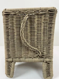 Pamono Italian Woven Rattan Elephant Planter, 1970s><noscript><img width=