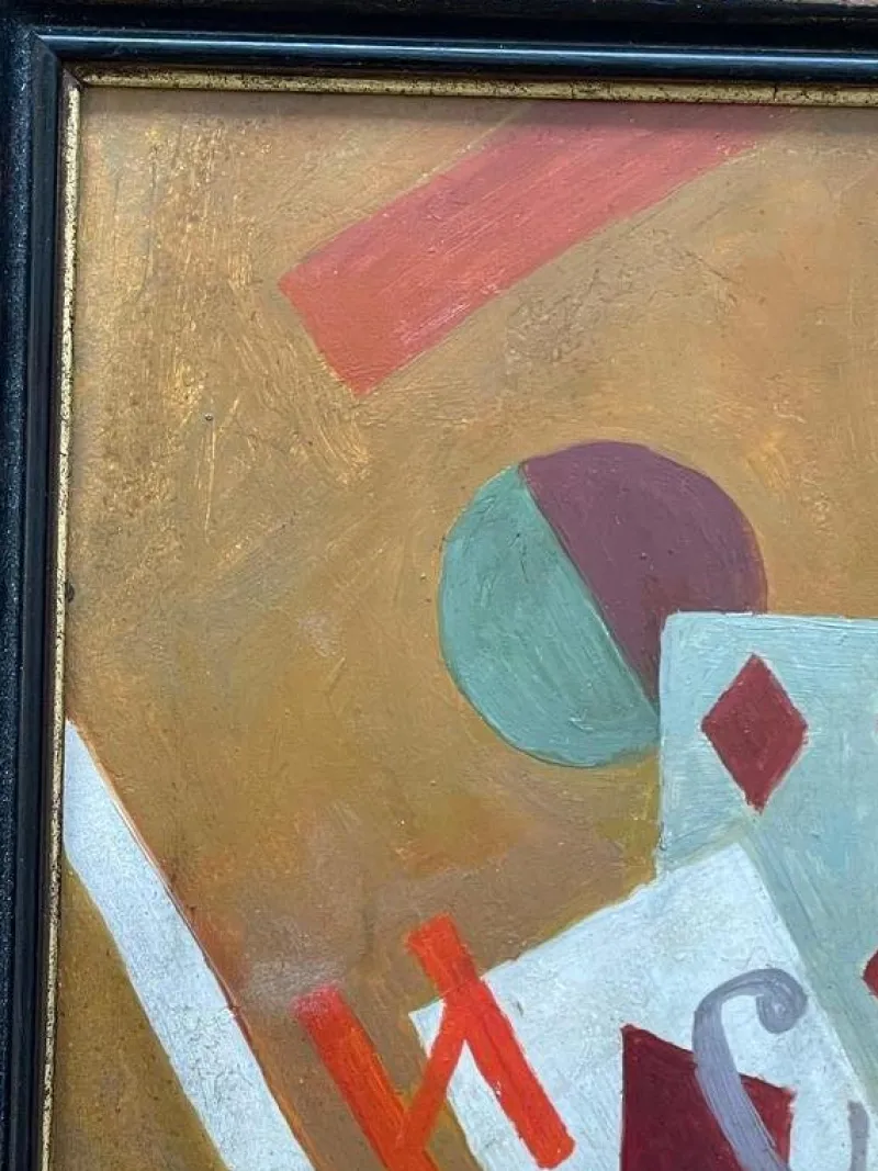 Pamono Ivan Puni / Jean Pougny, The Ace of Diamonds, 1915, Oil on Cardboard> Art Deco