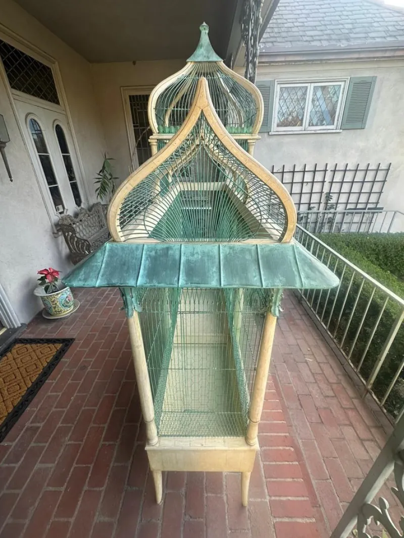 Sale Pamono Ivory & Copper Sculpted Birdcage Crafted by Eric Lansdown, 1990s