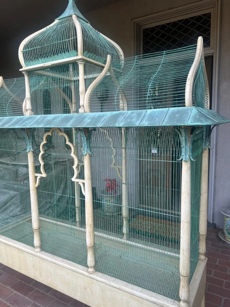 Sale Pamono Ivory & Copper Sculpted Birdcage Crafted by Eric Lansdown, 1990s