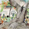Pamono Ivy T. Attwell, Watching the World Go by, Africa, 1950s, Gouache Painting> Work On Paper