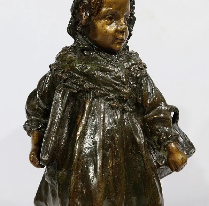 Hot Pamono J. Cardona after Pascau, L’Écolière, Early 1900s, Bronze