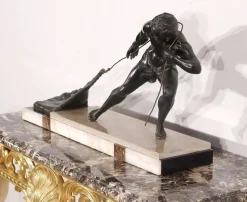 Best Pamono J. De Roncourt, Art Deco Fisherman, 1930, Babbitt