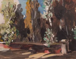 Sale Pamono J. H. Schwartz, Expressive Landscape Painting, Oil on Canvas, Framed