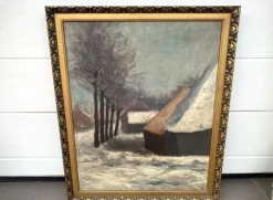 Pamono J. Han, Winter Landscape, 1880, Oil on Canvas, Framed