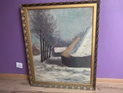 Pamono J. Han, Winter Landscape, 1880, Oil on Canvas, Framed