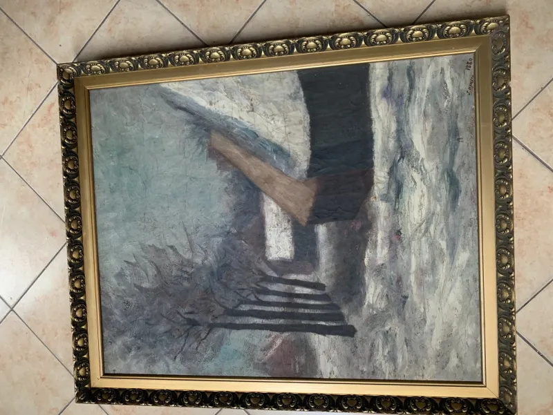 Pamono J. Han, Winter Landscape, 1880, Oil on Canvas, Framed