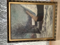 Pamono J. Han, Winter Landscape, 1880, Oil on Canvas, Framed