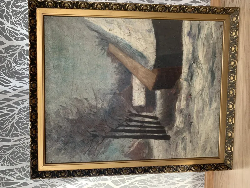 Pamono J. Han, Winter Landscape, 1880, Oil on Canvas, Framed