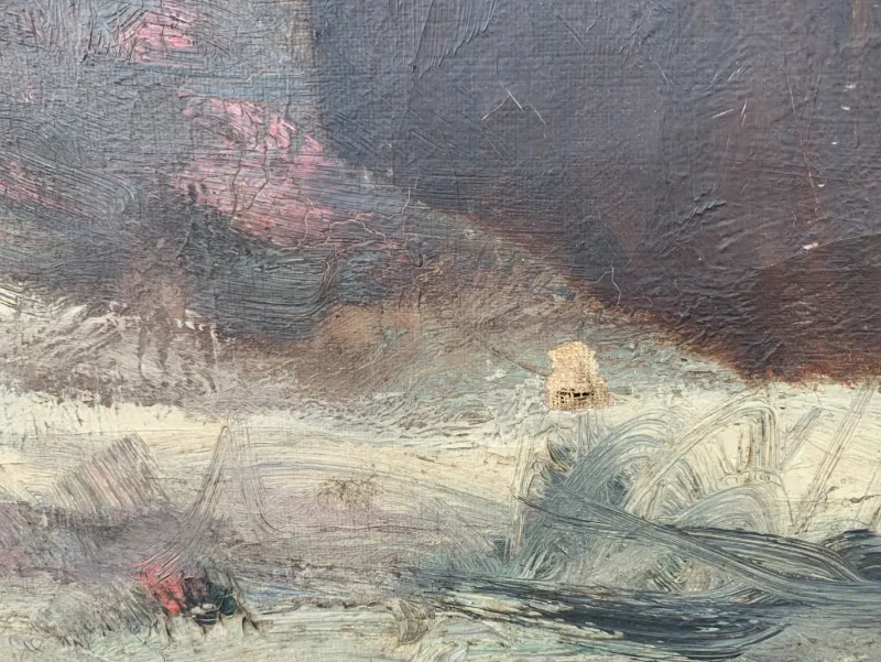 Pamono J. Han, Winter Landscape, 1880, Oil on Canvas, Framed