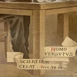 Pamono J. J. Borghetto, The Alchemist and the Snake Hunter in Pendant, 1945, Oil on Canvases, Set of 2><noscript><img width=