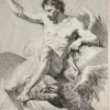 Pamono J J Pasquier, Man with Eagle, 18th Century, Engraving