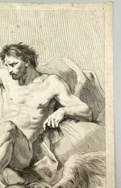 Pamono J J Pasquier, Man with Eagle, 18th Century, Engraving