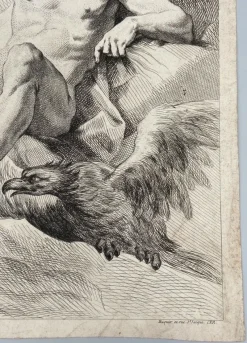 Pamono J J Pasquier, Man with Eagle, 18th Century, Engraving
