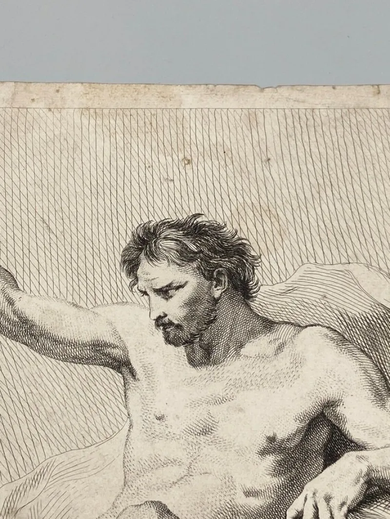 Pamono J J Pasquier, Man with Eagle, 18th Century, Engraving